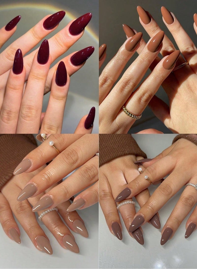 شي إن أظافر صناعية طويلة – طقم 144 قطعة بـ 12 لون مختلف، سهلة التركيب والارتداء - Image 3